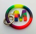 Rainbow Keychain Bangle Bracelet Set Keychain Wristlet