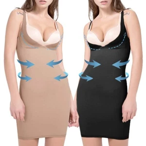 Women Full Body Shaper Compression Slips Underdress Shapewear Bodysuit Girdle US - Picture 1 of 24