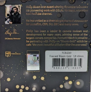 New Formatt Hitech Firecrest Bloom Gold Filter (49mm, 1/8 Density, Gold Frame) - Picture 1 of 6