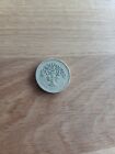 Old One Pound Coin 1987 Oak Tree Representing England