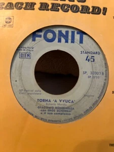 Giacomo Rondinella, Tuppe / Torna ‘A Vvuca’ 45 RPM Italian Import - Imagen 1 de 2