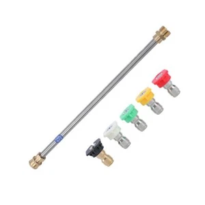 A.T Pressure Washer Lance Extension Wand 15 Inch, 5 Nozzle Tips, M22-14mm