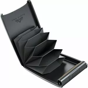 Tru Virtu Credit Card Case Silk Fan Silver With Rfid Protection Against Read - Picture 1 of 8