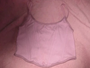 Women's Large Violet Cotton Ribbed Bustier/Gym/Cross-fit/Workout/Running/Clubbin - Picture 1 of 2
