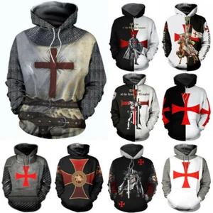 Para hombres Caballeros Templarios Medievales Sudadera con Capucha Estampado 3D Prendas para el torso Sudadera con Capucha Prendas exteriores - Imagen 1 de 23