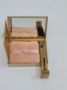 Vintage 1950s VOLUPTE Lip-Lock Powder Compact Un-Used in Box Tandem Lipstick - Picture 1 of 5