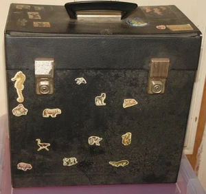 VINTAGE 70s 80s 90s RETRO VINYL RECORD 12" LP STORAGE CARRYING CASE 30 ALBUMS 5 - Picture 1 of 7