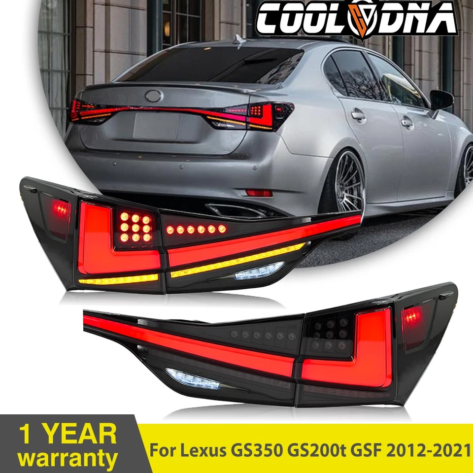 Smoke Rear Full LED Tail Lights For Lexus GS350 GS200t GSF 2012-2021 Sequential Foto 1 de 4