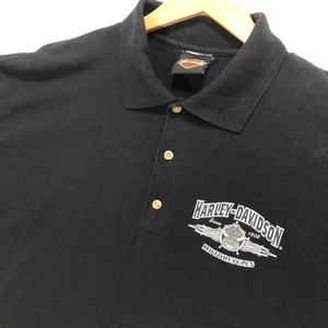Harley Davidson Motorcycles Poloshirt schwarz gesticktes Logo Biker - Bild 1 von 7