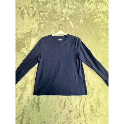 Camiseta Top Natural Reflections Azul Marino Manga Larga Cuello Redondo L G Mezcla Algodón Foto 1 de 4