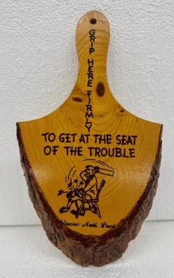 Vtg Glacier National Park Souvenir Novelty Gag - Seat of Trouble Spanking Paddle - Image 1 of 2