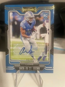 2021 Panini Playbook Amon-Ra St. Brown Rookie Autograph (46/75) Detroit Lions RC - Picture 1 of 2