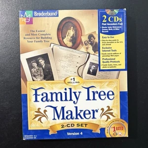 Broderbund Family Tree Maker Version 4 - 2 CD-ROM Set für Windows 95 - Bild 1 von 9