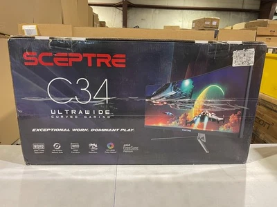 Sceptre C345B-QUT168 34 Inch DisplayPort Curved Ultrawide WQHD Monitor - Image 1 of 4