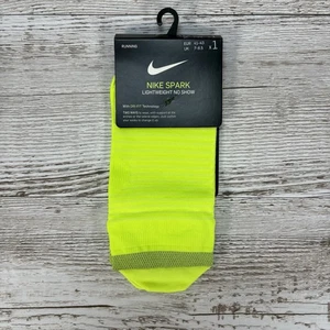 Nike Spark Lightweight No-Show Running Socks Neon Volt Size UK 7-8.5 BNWT - Picture 1 of 2