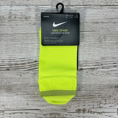 Nike Spark Lightweight No-Show Running Socks Neon Volt Size UK 7-8.5 BNWT - Image 1 of 2