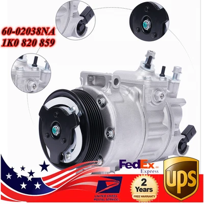 Compresor de aire acondicionado Reman para Volkswagen Passat Beetle Eos Golf 2005-2015 1,8 L 2,0 L Foto 1 de 4