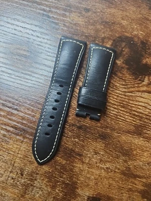 Authentic Panerai 26mm OEM Black Ranger Leather Strap for 22mm Tang Buckle  - Image 1 of 4
