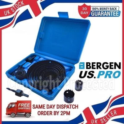 USPRO 17PC HOLE SAW DRILL SET METAL WOOD ALLOY CIRCULAR ROUND CUTTER CUTTING & CASE