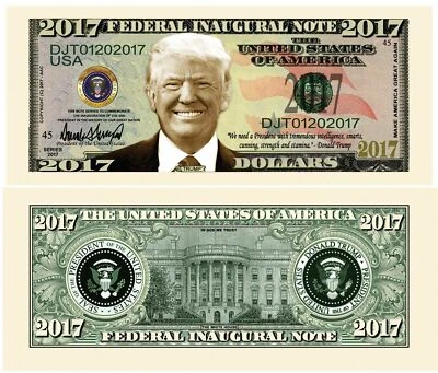 ✅ Paquete de 100 billetes de dólar MAGA Donald Trump inaugurales 2017 dinero novedad ✅ Foto 1 de 4