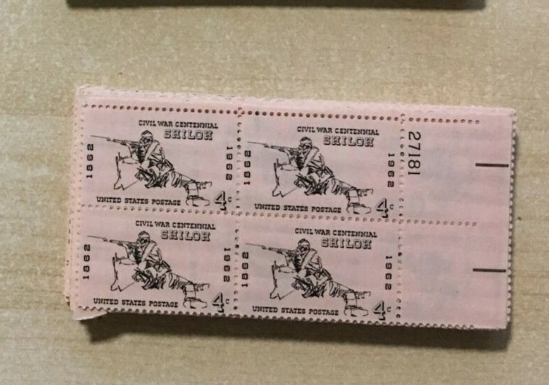 Group of 25 plate blocks of 4 #1179 Battle Of Shiloh civil war centennial MNH OG - Image 1 of 1