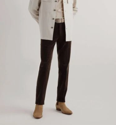 Pantalones Zegna de algodón de pana marrón para hombre $990 talla IT 56R/US 39W Foto 1 de 4