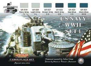 US Navy WWII #1 Camouflage Acrylic Set (6 22ml Bottles) - Picture 1 of 1