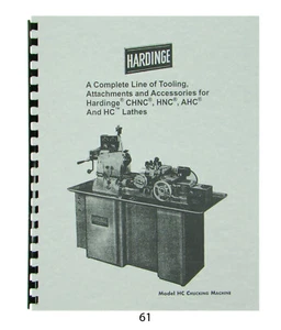 Hardinge Tooling & Attachments for Models CHNC, HNC, AHC, & HC Lathes Catalog*61 - Picture 1 of 12