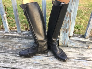 black leather riding boots size 8