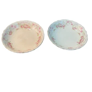2 cuencos platillos vintage de porcelana esterlina rosas rosas flores adornos dorados antiguos - Imagen 1 de 9