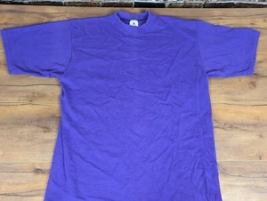 Vintage Delta Pro Weight Blank Purple Large Made in USA Single Stitch Early 90s - Picture 1 of 6