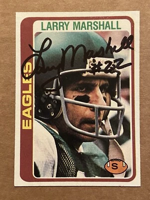 LARRY MARSHALL Signed 1978 Topps #358 Eagles Maryland Terrapins Autograph Auto - Image 1 of 2