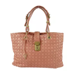 BOTTEGAVENETA Handbag 162112 Intrecciato Tote Bag Mini bag leather Salmon pink - Picture 1 of 10