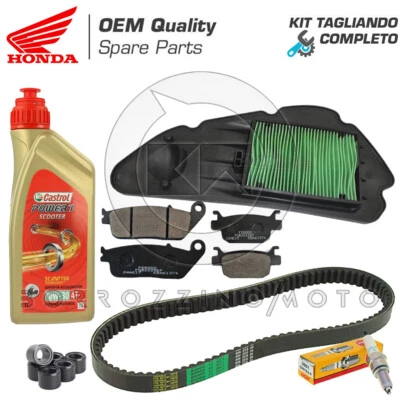 CASTROL  BANDO  NGK  FERODO KIT TAGLIANDO HONDA SH125 SH 125 2013-2016 OLIO CANDELA CINGHIA RULLI PASTIGLIE