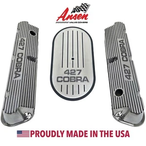 Ford 427 Cobra Pentroof Finned Valve Covers & 15" Air Cleaner Kit - Ansen USA - Picture 1 of 13