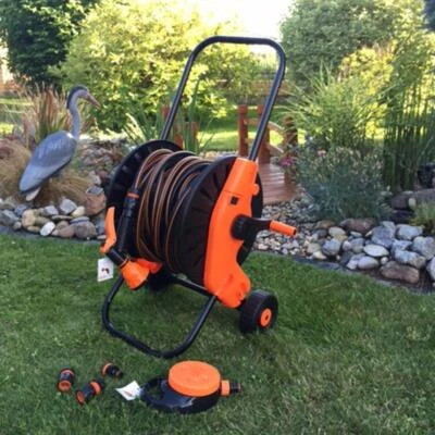 Gold Line 7 tlg Profi Schlauchwagen Set Gartenschlauch 50m Schlauchtrommel 1/2" - Bild 1 von 4