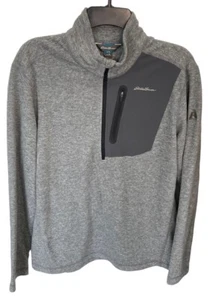 Eddie Bauer First Ascent Men’s Quarter Zip Fleece Pullover Gray Size Medium - Picture 1 of 4