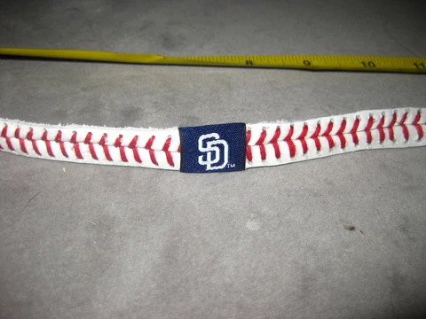 SAN DIEGO PADRES MLB GAMEWEAR BASEBALL SEAM NECKLACE GENUINE LEATHER Cover