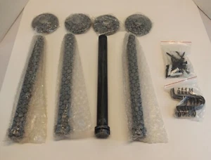 Juego de 4 Soportes de Estante de Tubería Industrial 10" Gris Herrajes para Madera HL-LP02 NUEVO - Imagen 1 de 11