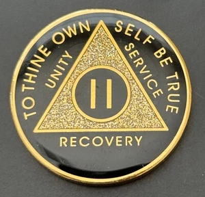 Alcoholics Anonymous AA 2 Years Recovery Token Coin Chip Tri-plate - Picture 1 of 2