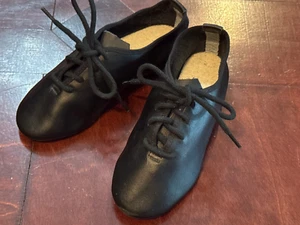 GRÖSSE 1 1,5 NEU LEO'S TANZSCHUHE schwarz Leder zum Binden Junge Kleinkind Kinder 6037 - Bild 1 von 7