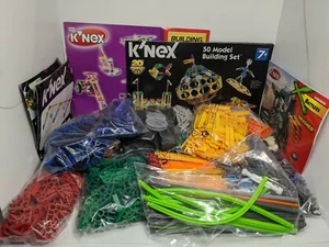 4 Lbs Of K'NEX Connectors, Rods, Gears, Tires, Rims & Other Parts 4 Instructions - Picture 1 of 5