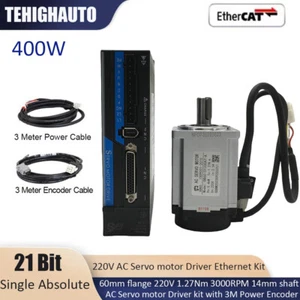 400W AC Servo Motor Driver Kit 1.27Nm 3000RPM 21Bit Absolute Encoder EtherCAT - Picture 1 of 19