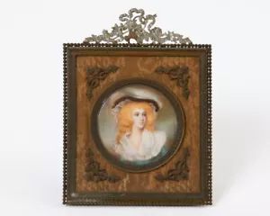 Early Eighteenth Century French Miniature Portrait Signed Heller 5.5" Framed - Picture 1 of 5