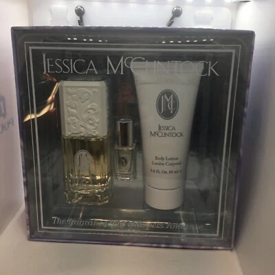 Подарочный набор Jessica McClintock из 3 предметов 1,7 унции Парфюмированная вода, лосьон, роллер новый - Изображение 1 из 4