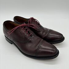 Allen Edmonds Size 10.5 D Hale 5478 8166 Burgundy Men's Cap Toe Dress Shoe