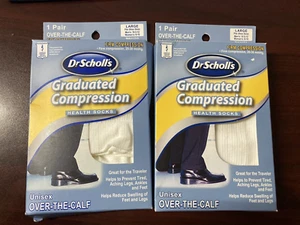(x2) DrScholls, Grad Compression, Socks, 1 Pair, Large (Men 10.5-12, Women 8-10) - Picture 1 of 2