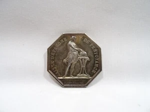 MEDAILLE JETON CAISSE EPARGNE PREVOYANCE DE LILLE 1854 A LECOMTE ARGENT MASSIF - Picture 1 of 11