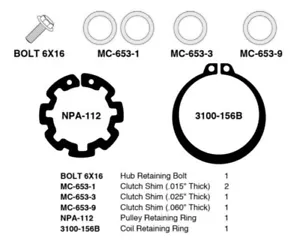 A/C Compressor Clutch Installation Kit Fits Nippondenso Application 10PA 10S - Picture 1 of 1