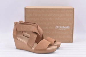 Women's Dr. Scholl's Barton Band Wedge Sandals in Brown Fabric Size 9.5 - Picture 1 of 6
